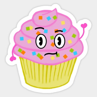 Inquisitive Kawaii Cupcake Sticker